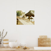 メキシコ、プラヤデルカルメンハンモックオンビーチ ポスター (キッチン)