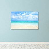 メキシコ、プラヤデルカルメン、熱帯ビーチ キャンバスプリント (インサイチュ (ウッドフロア))