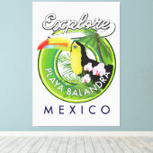 メキシコ プラヤバランドラ レトロロゴ キャンバスプリント (インサイチュ (ウッドフロア))