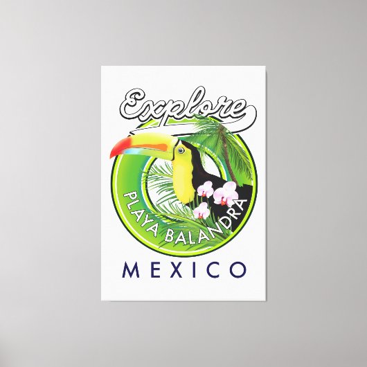 メキシコ プラヤバランドラ レトロロゴ キャンバスプリント (正面)