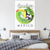 メキシコ プラヤバランドラ レトロロゴ キャンバスプリント (インサイチュ (寝室))