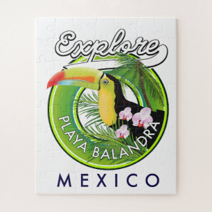 メキシコ プラヤバランドラ レトロロゴ ジグソーパズル