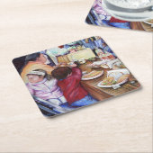 メキシコ，プレザントピクニック スクエアペーパーコースター (アングル)