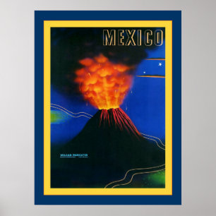 メキシコ~ボルカンのパリクチュン~ヴィンテージ旅行 ポスター