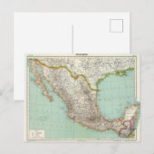メキシコ – メキシコの地図 ポストカード (正面/裏面)