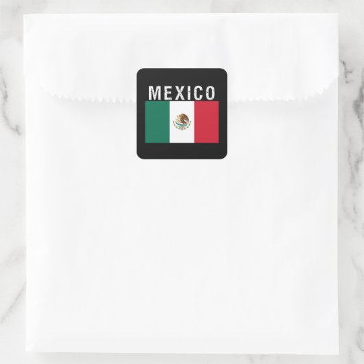 メキシコ、メキシコ国旗 スクエアシール (バッグ)