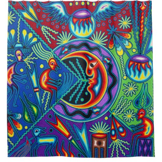 メキシコ·メキシコ·マヤ語(ラテアステカンX)ヒスパニック系オアキサカン シャワーカーテン (正面)