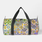 メキシコ、モロッコ、シチリア地中海のの瓦 ダッフルバッグ (裏面)