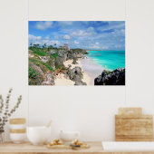 メキシコ、ユカタン、半島、トゥルム遺跡、マヤ ポスター (キッチン)