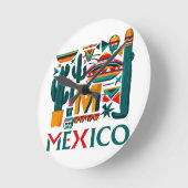 メキシコ ラウンド壁時計 (傾斜)