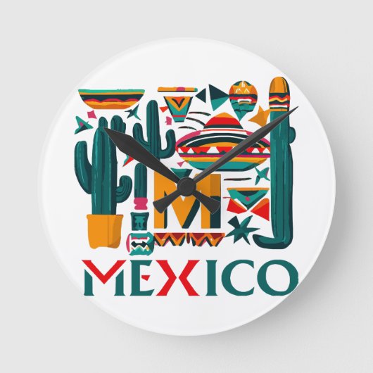 メキシコ ラウンド壁時計 (正面)