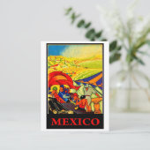 メキシコ、ヴィンテージな旅行 ポストカード (スタンド正面)