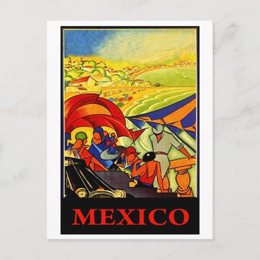 メキシコ、ヴィンテージな旅行 ポストカード (正面)