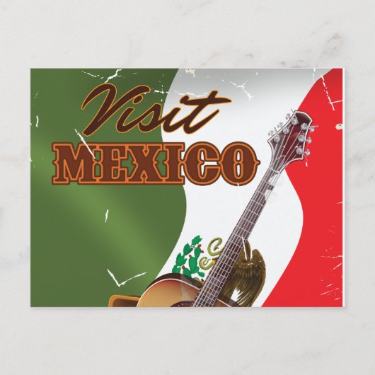 メキシコ ヴィンテージ旅行ポスター ポストカード (正面)