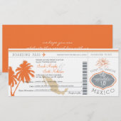 メキシコ　出発　結婚式　搭乗券 招待状 (正面/裏面)