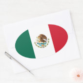 メキシコ*国旗のヨーロッパ・スタイル楕円ステッカー 楕円形シール (封筒)