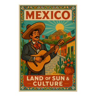 メキシコ - 太陽と文化の国 ポスター