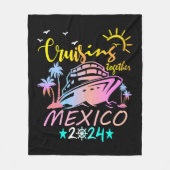 メキシコ 家族 クルーズ旅行 フリースブランケット (正面)