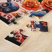 メキシコ | 旅行ヴィンテージレトロシュガースカル ジグソーパズル (側面)