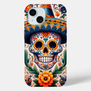 メキシコ 旅行ヴィンテージレトロシュガースカル iPhone 15ケース
