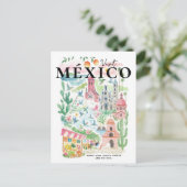 メキシコ 水彩画 旅行ポストカード ポストカード (スタンド正面)