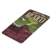 メキシコ 火山 ビンテージ 旅行 ポスター マグネット (左側)