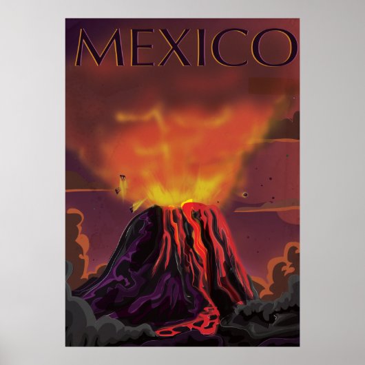 メキシコ 火山 旅行ポスター ポスター (正面)