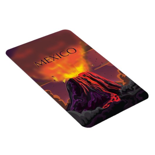 メキシコ 火山 旅行ポスター マグネット (右側)