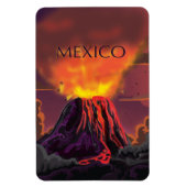 メキシコ 火山 旅行ポスター マグネット (縦)