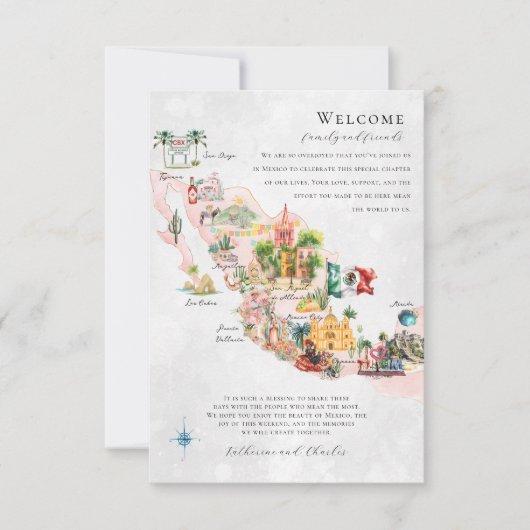 メキシコ |目的地の結婚式の日程マップ (正面)