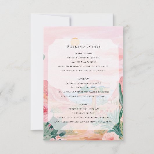 メキシコ |目的地の結婚式の日程マップ (裏面)