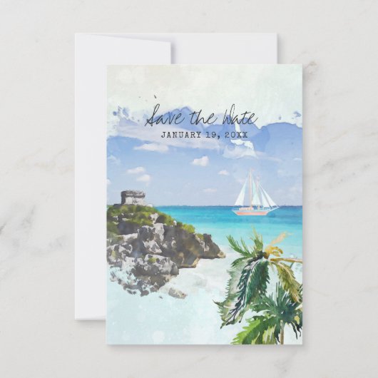 メキシコ |目的地の結婚式の日程マップ (裏面)