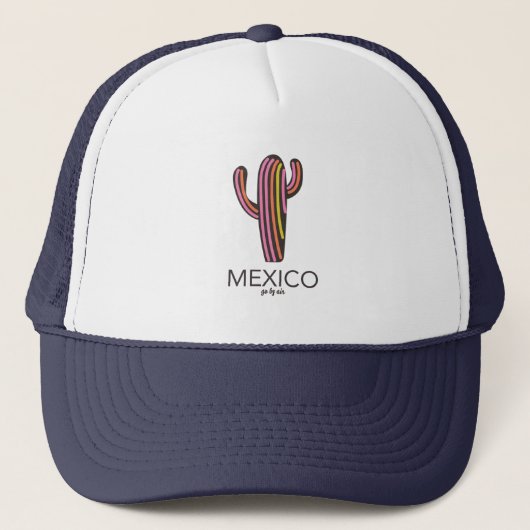 メキシコ "空路でお越しください" Tシャツ キャップ (正面)
