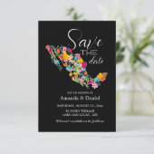 メキシコ　結婚式　保存日　フラワー　招待状 セーブザデート (スタンド正面)