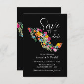 メキシコ 結婚式 Save the Date フラワー招待状 セーブザデート (正面/裏面)
