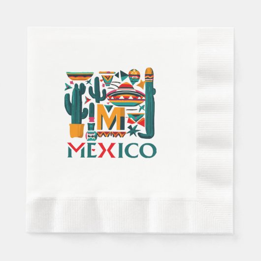 メキシコ 縁ありランチョンナプキン (正面)