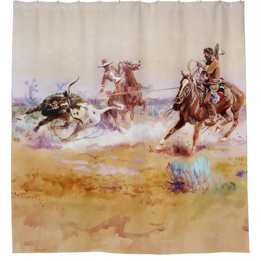 メキシコ – 西アートバイチャールズMラッセル シャワーカーテン (正面)