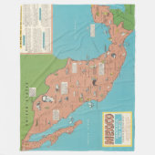 メキシコ-見出し焦点の掛け地図 フリースブランケット (正面)