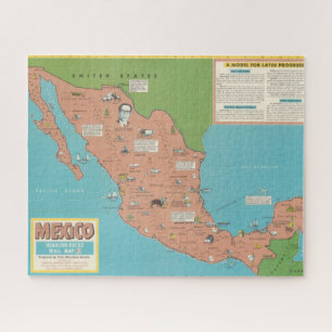 メキシコ-見出し-フォーカスの壁の地図 ジグソーパズル