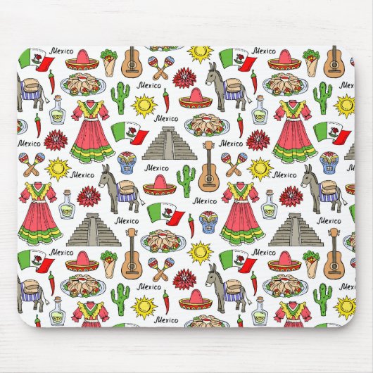 メキシコ|記号パターン マウスパッド (正面)