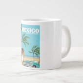 メキシコ - 飛行機で行く旅行ポスター ジャンボコーヒーマグカップ (正面右)