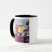 メキシコ。骸骨のカトリーナ人形たちがお祝いしています マグカップ (正面左)