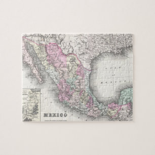 メキシコ(1855年)のヴィンテージの地図 ジグソーパズル