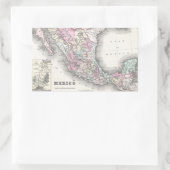 メキシコ(1855年)のヴィンテージの地図 長方形シール (バッグ)