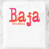 メキシコ、BCS、Baja 長方形シール (バッグ)