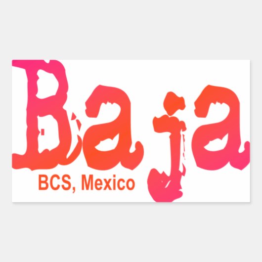 メキシコ、BCS、Baja 長方形シール (正面)