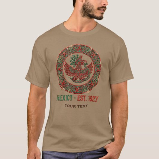 メキシコ EST. 1927 アステカの鷲の紋章 ビンテージ Tシャツ (正面)
