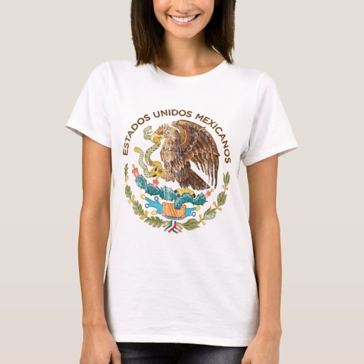 メキシコ- estadosのunidosのmexicanosのシール tシャツ (正面)