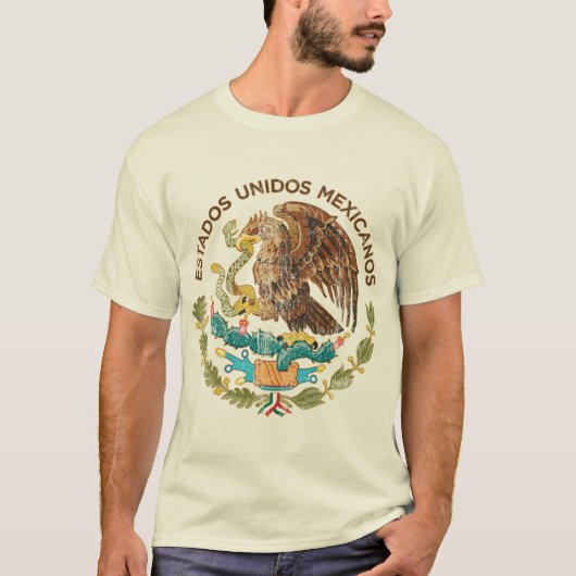 メキシコ- estadosのunidosのmexicanosのシール tシャツ (正面)