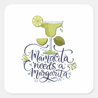 メキシコ – Mama Needs Margarita - light スクエアシール